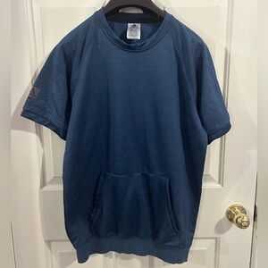Adidas Men’s Medium Short Sleeve Pullover Kangaroo Pocket Sweatshirt